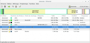 Ubuntu 14.04 - Linux Mint 17.2 | Éditeur de partition GParted 0.18