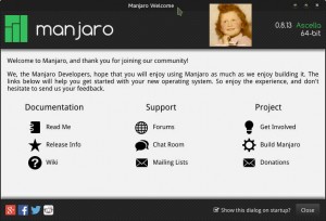 Manjaro 0.8.13 Rolling Release | Welcome pour bien commencer