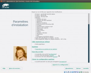 openSUSE 42.1 : Paramètres d’installation (résumé)