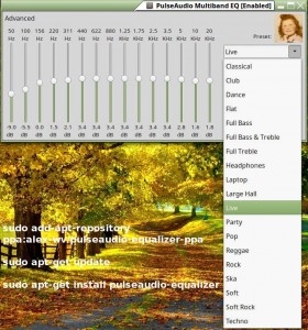 PulseAudio Equalizer | une 20aine de Pré-réglages