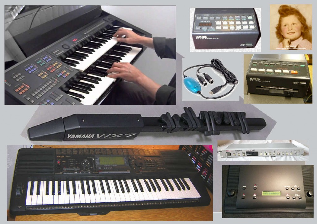 Collection d’instruments MIDI YAMAHA : Orgue Electone - Contrôleur à vent - Synthétiseur & Arrangeur - Expandeur voix AWM - Interface MIDI/USB - Enregistreur de musique - Patcheur I/O - Expandeur voix FM