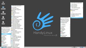 HandyLinux 2.4 : Menu des Application Xfce (tableau de bord + clic droit bureau)