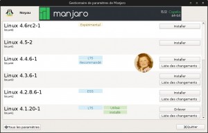 Manjaro 15.12 : Mise à niveau du Noyau (kernel) Linux44 LTS 4.4.6-1