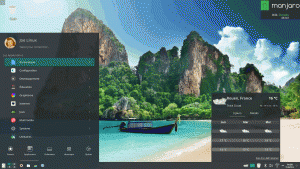 Manjaro Linux 16.06 - Bureau KDE Plasma 5.6.4 : Lanceur d'application, Menu des applications et Tableau de bord des applications (GIF animé)