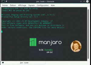 Manjaro Linux 16.06 – Bureau KDE Plasma 5.6.4 : HPLIP 3.16.5 + HP Device Manager + HP Serveur Web incorporé (GIF animé 10s/image)