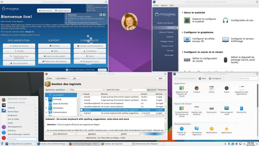 Mageia 6 "sta1" : Bureau KDE Plasma 5.6 Live avec quelques utilitaires clés