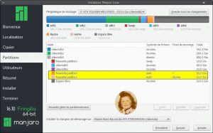 Manjaro 16.10 : Partitionnement manuel avec l'installeur Calamares de la distribution pour un résultat calamiteux !