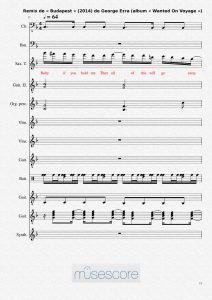 MuseScore : Partition PDF mesure 17 - Remix de "Budapest" (2014) de George Ezra